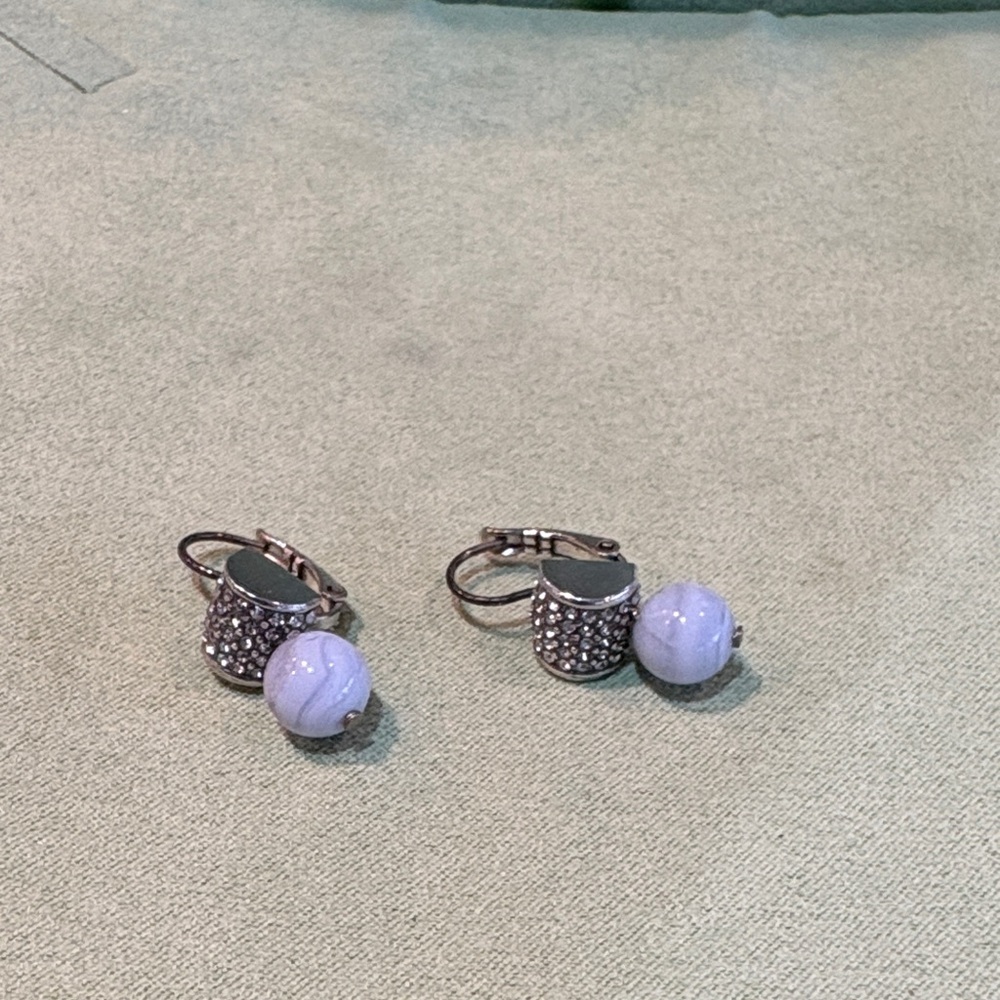 Elegant Silver and Blue Earrings